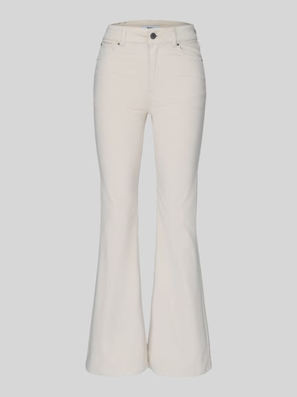 Produktfoto, Cordhose mit ausgestelltem Bein von Pepe Jeans in unifarbener Optik, 5-Pocket-Design, Cordstruktur, Farbe Creme