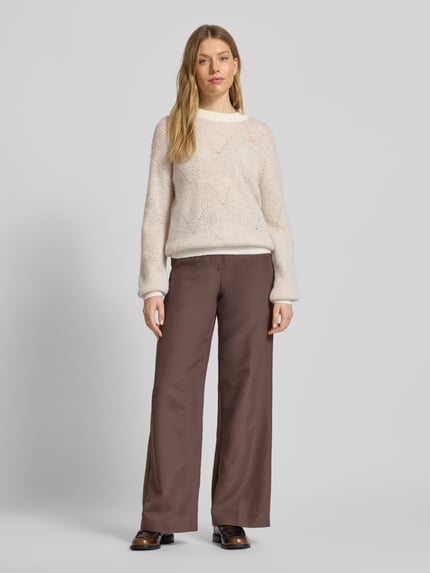 Fynch-Hatton Strickpullover aus Alpaka-Mix mit Rundhalsausschnitt Hellbraun 1