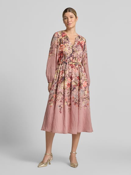 ROBE LÉGÈRE Tailliertes Freizeitkleid aus Lyocell-Mix Altrosa 4