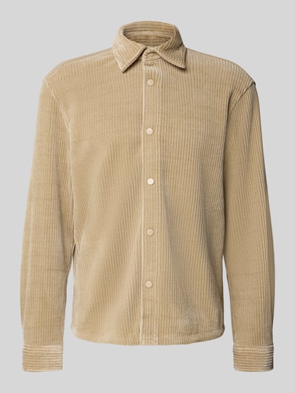 Jake*s Studio Men Regular Fit Freizeithemd in Cord-Optik Beige 2