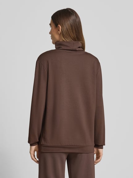 Soyaconcept Sweatshirt met opstaande kraag en tunnelkoord, model 'BANU' Chocoladebruin - 5