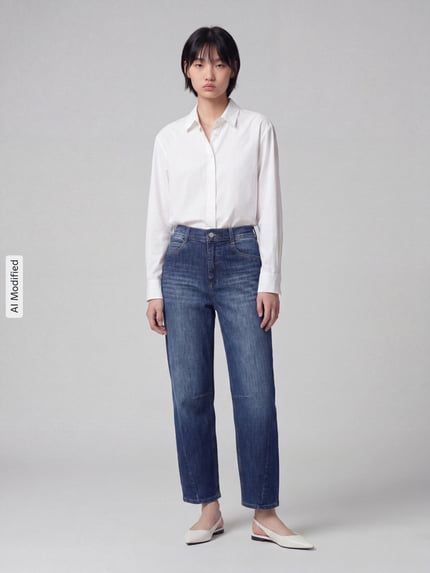 ANGELS Regular Fit Barrel Jeans aus Baumwoll-Mix Modell 'ELLY' Blau 1