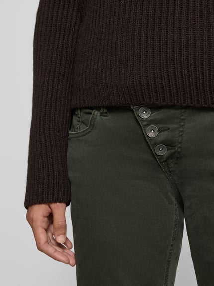 Buena Vista Jeansy o kroju slim fit z listwą guzikową model ‘MALIBU’ Ciemnozielony 3