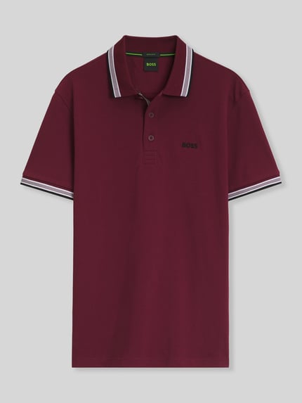 BOSS Green Regular Fit Poloshirt aus reiner Baumwolle Modell 'PADDY' Bordeaux 2