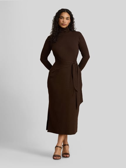 Lauren Ralph Lauren Regular Fit Freizeitkleid aus Baumwoll-Modal-Mix Dunkelbraun 6