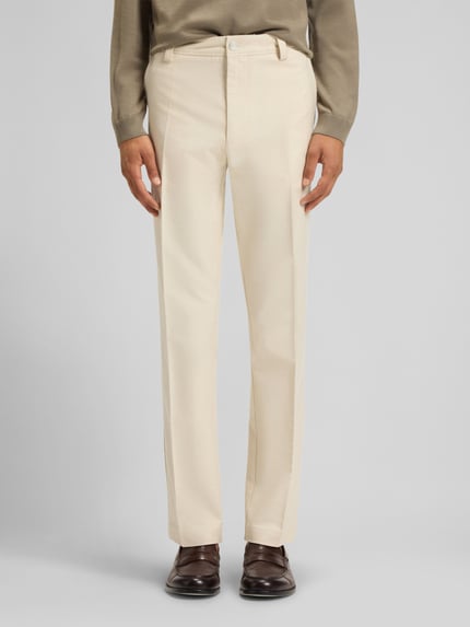 BOSS Regular fit broek van katoenmix, model 'C-KENT' Offwhite - 4