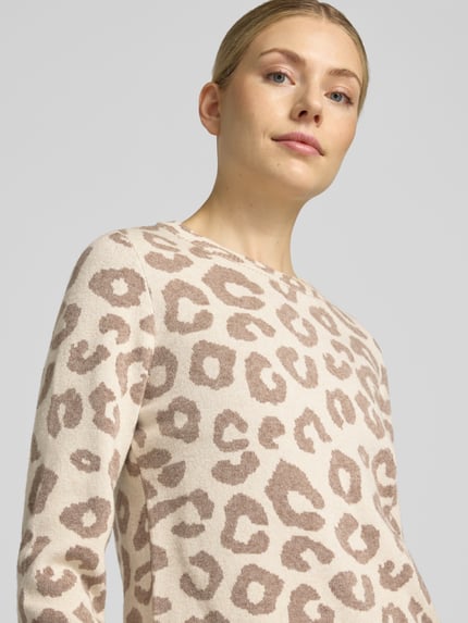 VILA Strickpullover aus Viskose-Mix Modell 'TIF' Beige 3
