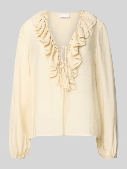 Jake*s Collection Blouseshirt met V-hals Ecru - 2
