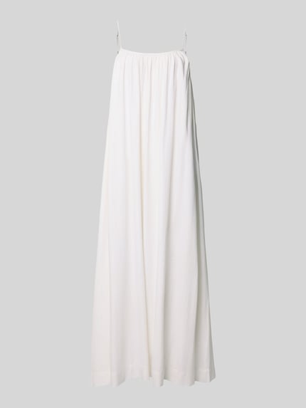 Neo Noir Midi-jurk van een mix van viscose en linnen, model 'Allie' Wit - 2