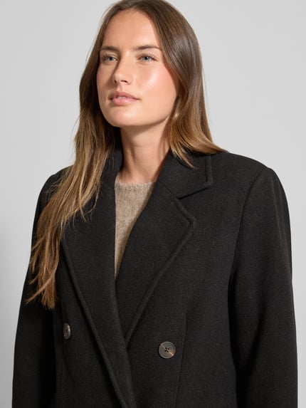 My Essential Wardrobe Regular fit lange jas van wolmix Model 'Frannie' Chocoladebruin - 3
