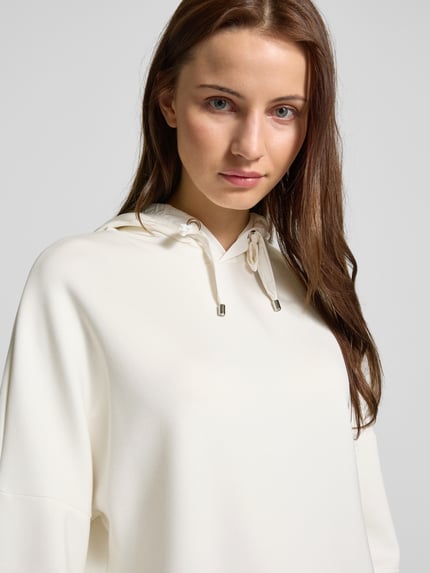 Tom Tailor Cropped Hoodie aus Scuba mit 3/4-Arm Offwhite 3