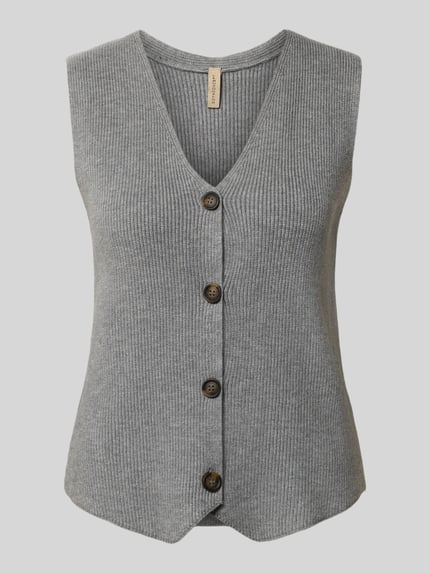 Soyaconcept Regular fit bodywarmer van viscosemix model 'KANITA' Middengrijs gemêleerd - 2