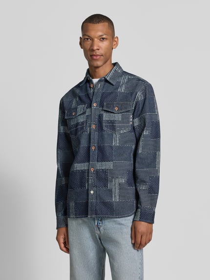Scotch & Soda Relaxed Fit Hemdjacke in Denim-Optik Marine 4