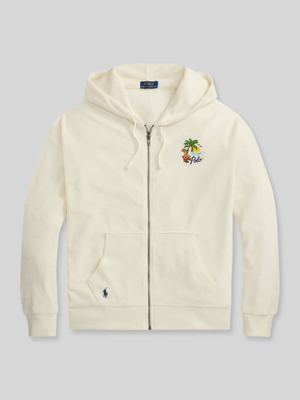 Polo Ralph Lauren Regular Fit Sweatjacke aus Baumwoll-Mix mit Rücken-Print Weiss 2