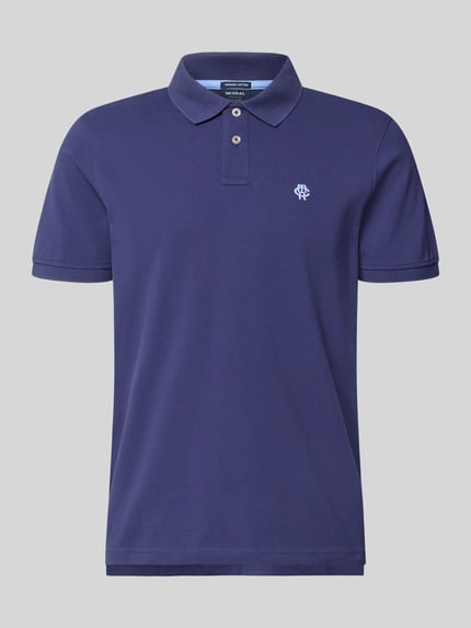 Produktfoto, Regular Fit Poloshirt mit Label-Stitching von MCNEAL z bawełny, krój regular fit, listwa guzikowa, długość tyłu 70 cm w rozmiarze M