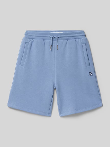 Calvin Klein Jeans Regular Fit Sweatshorts aus Baumwoll-Mix Hellblau 1