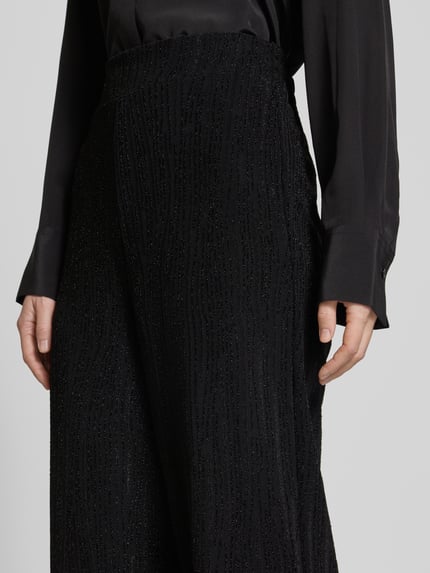 ICHI Flared stoffen broek met effectgaren, model 'NAREEN' Zwart - 3