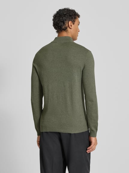 ONLY & SONS Regular Fit Troyer aus Baumwoll-Viskose-Mix Modell 'LOUI' Mittelgrau Melange 5