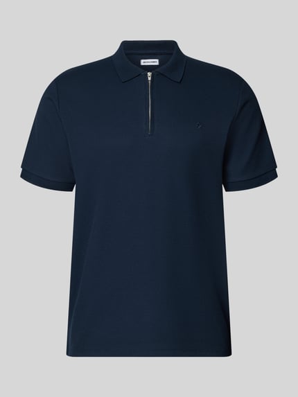 JACK & JONES Regular Fit Poloshirt mit Reißverschluss Modell 'AUSTIN' Marine 2