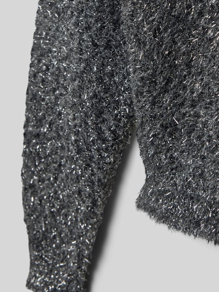 ONLY Regular Fit Strickpullover mit Glitzer-Optik Modell 'PIUMO GLITTER' Silber 2