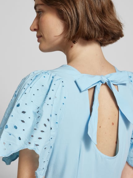 Selected Maxi-jurk met ajourpatroon Bleu - 3