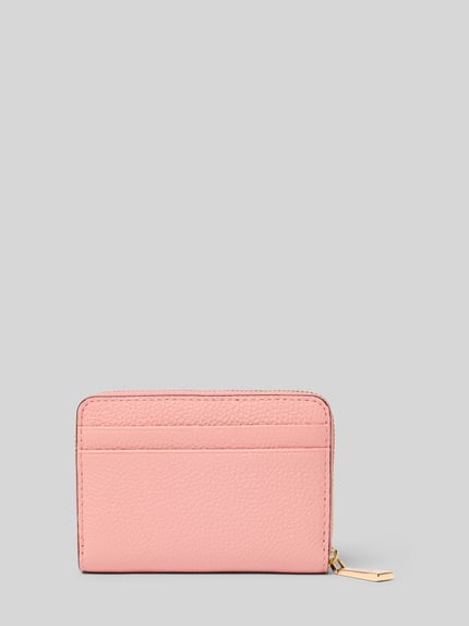 Produktfoto, Portemonnee uit echt leer Model 'Jet Set' van MICHAEL Michael Kors in lichtroze met steekvak, logodetail, hoofdvak met ritssluiting