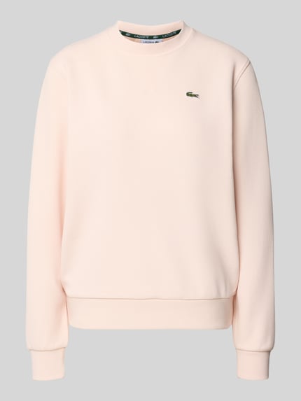 Produktfoto, pastellrosafarbenes Relaxed Fit Sweatshirt aus Baumwoll-Mix von Lacoste, Damen Sweatshirt, weiche Textur, glatte Oberfläche