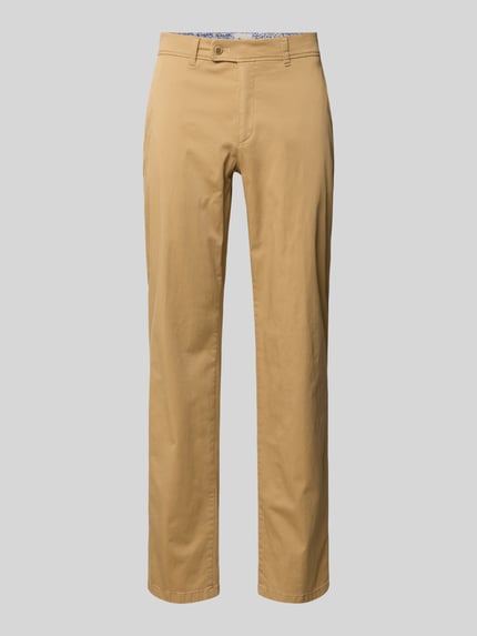 Produktfoto, Hose mit Gesäßtaschen Modell 'Evans' von Brax in Beige, Slim Fit, Baumwoll-Mix mit Stretch-Anteil, glatte Oberfläche