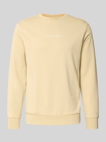 Lindbergh Sweatshirt mit Rundhalsausschnitt und Logo-Print Sand 2
