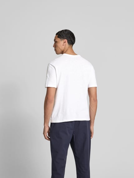 Officine Générale T-shirt z prążkowanym okrągłym dekoltem Biały 5