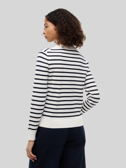 Tommy Hilfiger Regular Fit Strickjacke aus Baumwoll-Mix mit goldenen Knöpfen Ecru 5