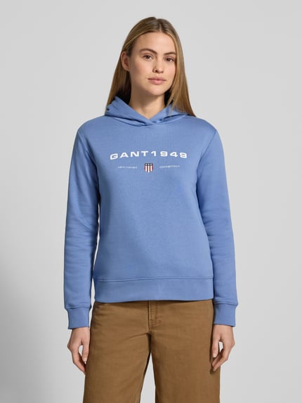 GANT Regular Fit Hoodie mit Label-Print Hellblau 4