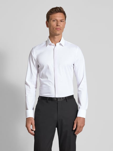 OLYMP No. Six Super Slim Fit Smokinghemd aus Popeline Modell 'URBAN KENT' Weiss 4