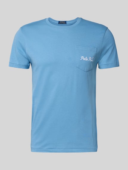 Polo Ralph Lauren T-Shirt mit Brusttasche Hellblau 2