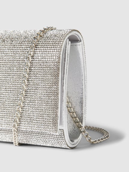 Jake*s Cocktail Clutch mit Allover-Ziersteinbesatz Silber 3