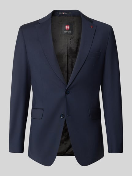 Produktfoto, dunkelblaues Slim Fit 2-Knopf-Sakko aus Woll-Elasthan-Mix Modell 'Colvin' von CG – CLUB of GENTS, glatte Struktur