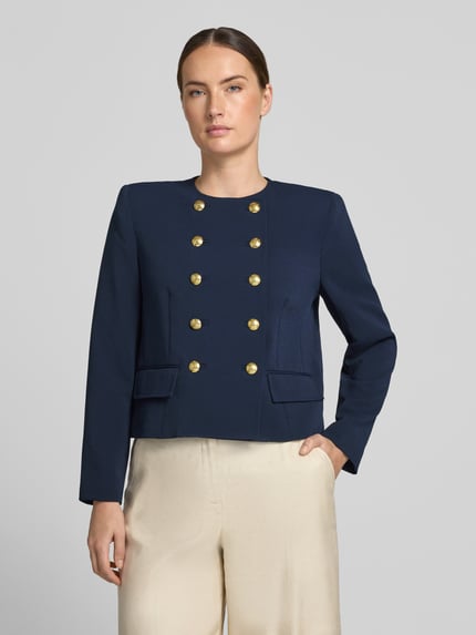 Lauren Ralph Lauren Żakiet krótki o kroju regular fit z ozdobnymi guzikami Granatowy 4