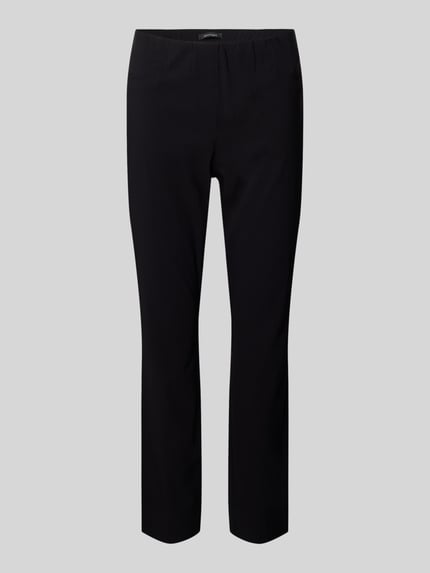 Produktfoto, Caprihose aus Viskose-Mix Modell 'Igor3' von STEHMANN, schwarzer Stoff, schmal geschnitten, elastischer Bund, glatte Textur