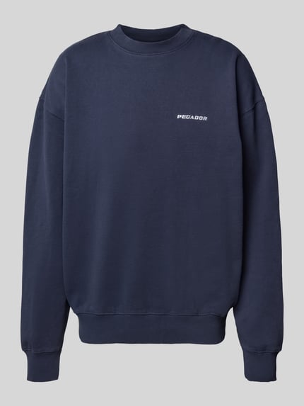 Oversized Sweatshirt mit Logo-Stitching und Rundhalsausschnitt Shop The Look MANNEQUINE