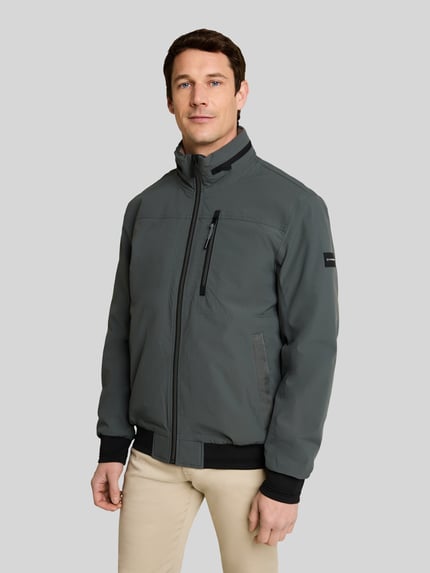 Tom Tailor Regular Fit blouson van waterdichte stof Olijfgroen - 4
