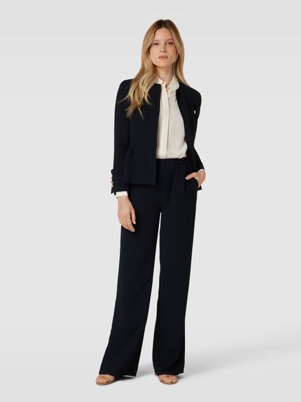 Emporio Armani Wide Leg Stoffhose mit elastischem Bund Marine 1