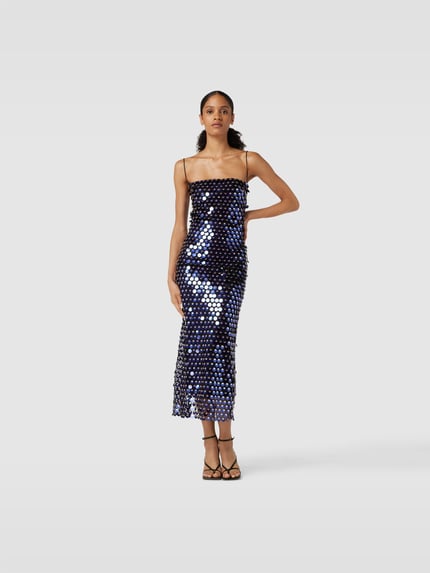 New Arrivals by Ilkyaz Ozel Avondjurk met pailletten Donkerblauw - 4