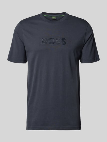 Produktfoto, Regular Fit T-shirt uit puur katoen model 'TS_TERRACE' van BOSS Green, look: effen, 3d-labelprint, ronde hals, korte mouw, jersey, katoen