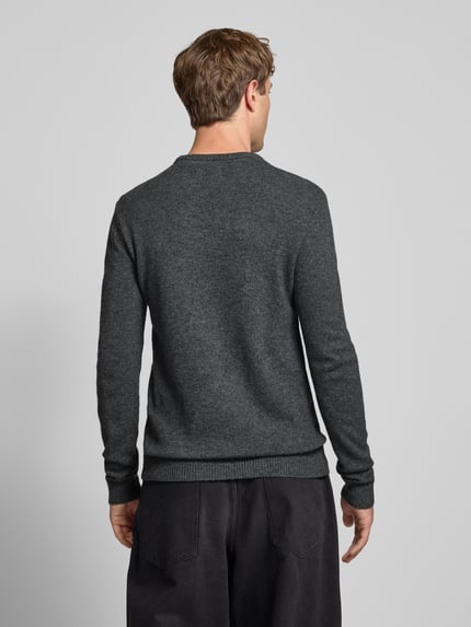 Blend Gebreide pullover met ribboorden, model 'BRANKO' Donkergrijs gemêleerd - 5