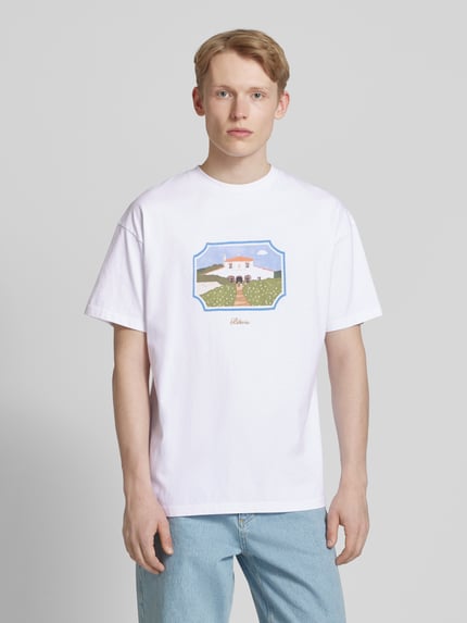BLKVIS T-Shirt mit Motiv-Print Modell 'DOMAINE' Weiss 4