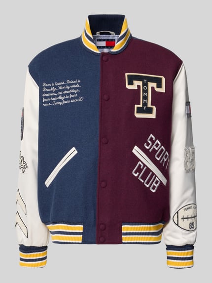 Tommy Jeans kroj́ regular fit bomberka z mieszanki wełny model 'LETTERMAN' Ciemnoniebieski 2