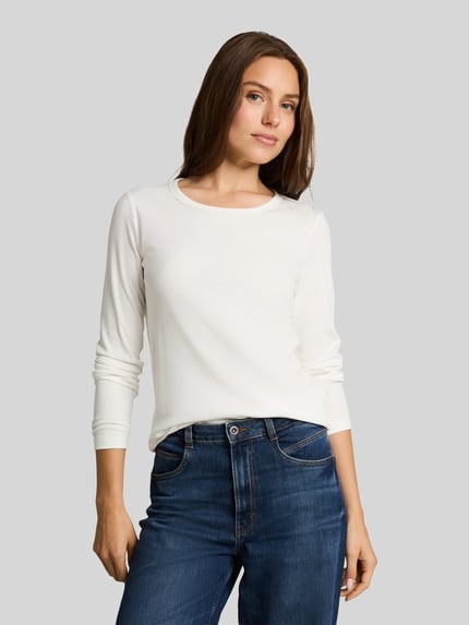 Tom Tailor Regular fit shirt met lange mouwen van puur katoen Wit - 4