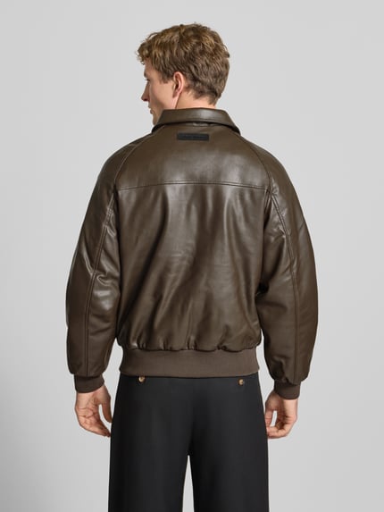 PEGADOR Regular Fit Jacke in Leder-Optik Modell 'MORANO' Dunkelbraun 5