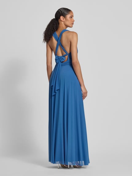 Jake*s Cocktail Abendkleid mit V-Ausschnitt und Raffungen Sky Melange 5