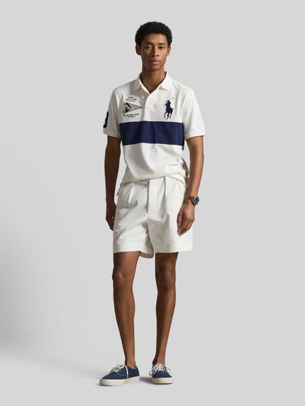 Polo Ralph Lauren Relaxed Fit Poloshirt aus reiner Baumwolle mit Kontraststreifen Marine 1